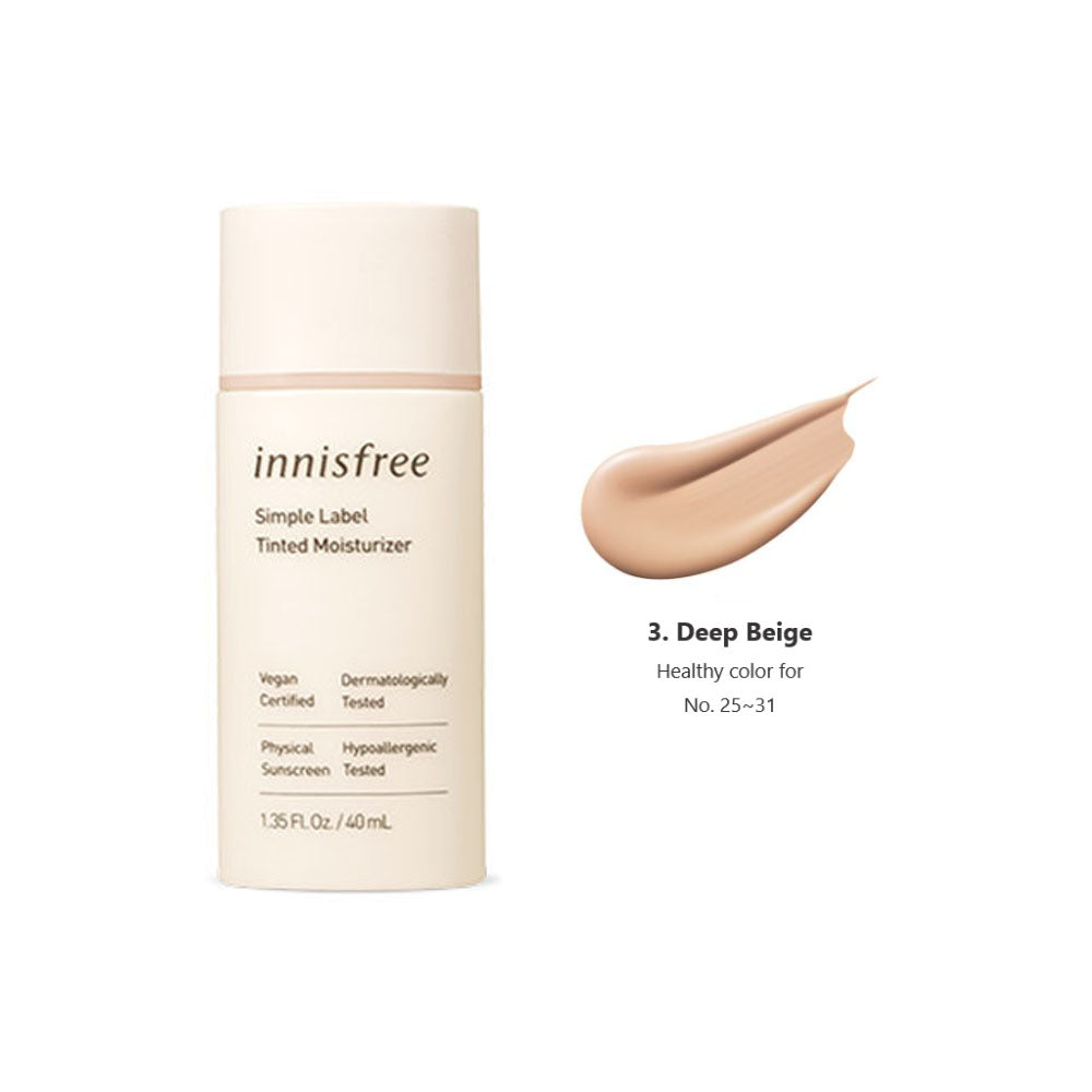 Innisfree Simple Label Tinted Moisturizer #3 Deep Beige 40ml