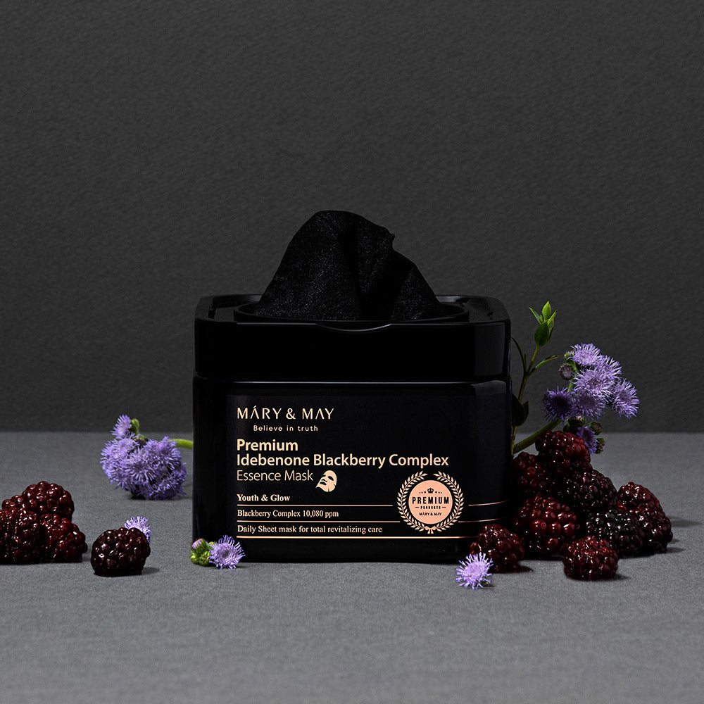Mary & May Premium Idebenone Blackberry Complex Essence Mask 20EA