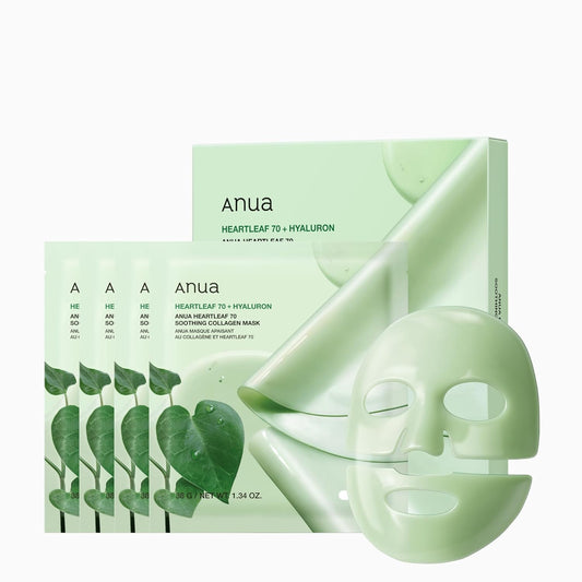 Anua Heartleaf 70 Soothing Collagen Mask 4EA
