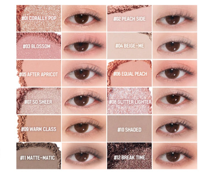 Colorgram Pin Point Eyeshadow Palette #01 Peach+Coral